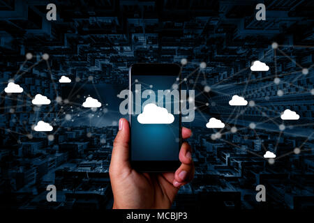 Cloud Computing diagram Network Data Storage Technology Service Stock Photo
