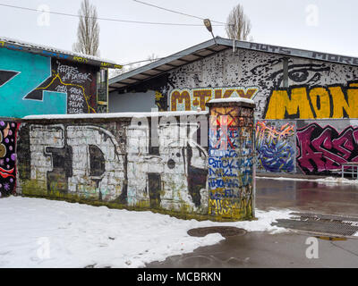 Skatepark Hollerich, Rue de l'Abattoir, Graffiti, Luxembourg City, Europe Stock Photo