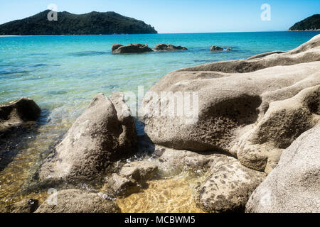 Abel Tasman National Park and Tasman Bay, South Island, New Zealand. Stock Photo