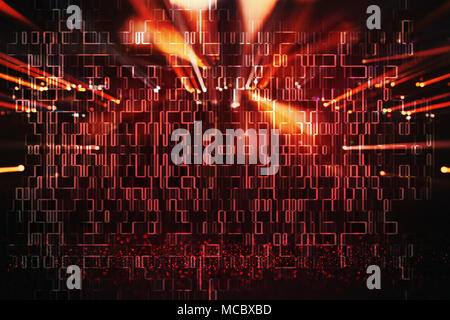 Abstract Glitch Texture background over glitter Stock Photo