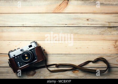 Old vintage film photo camera Stock Photo