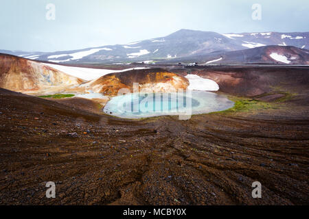 Acid hot lake in the geothermal valley Stock Photo