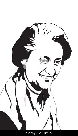 Indira Gandhi Indira Gandhi was an Indian politician and central figure of the Indian National Congress party Stock Vector