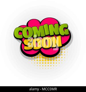 coming soon comic book text pop art Stock Vector