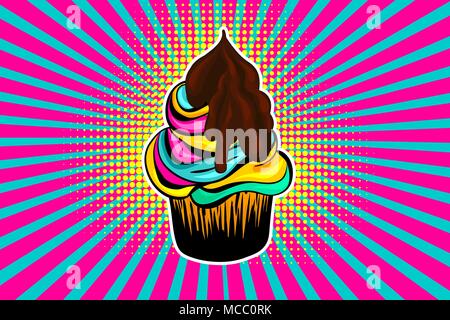 Summer sweet food pop art comic book Stock Vector