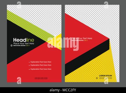 Professional Brochure Concept Template for Business Purpose, Place Your Text and Logos  and Ready To GO For Print. Stock Vector