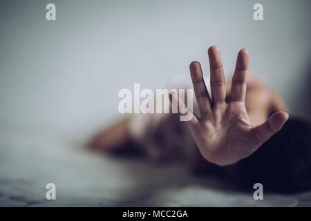 Violence against women and children, Domestic violence against. Stock Photo