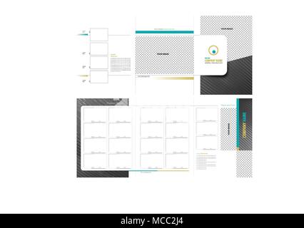 Professional tri-fold catalog, brochure and flyer template for business purpose Stock Vector