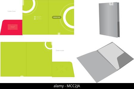 Corporate Identity Business Folder. Folder Design Template With Die-cut Cut-line Stock Vector