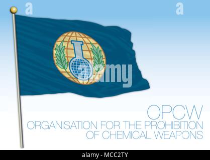 Flag of the OPCW, Organization for the Prohibition of Chemical Weapons Stock Vector