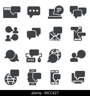 Set of Message Related Vector Icons on White Background Stock Vector