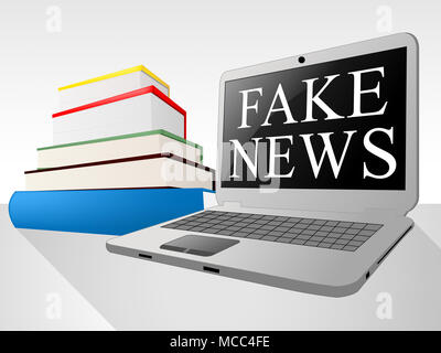 Fake News Message On A Laptop 3d Illustration Stock Photo - Alamy