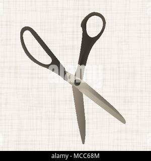Scissors lie on textiles Stock Vector