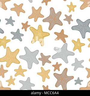 Seamless pattern background with starfish Stock Vector