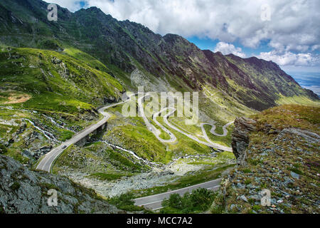 Transfagarasan pass in summer. Crossing Carpathian mountains in Romania Stock Photo