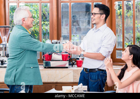 Cheerful professional team working on an innovative project Stock Photo