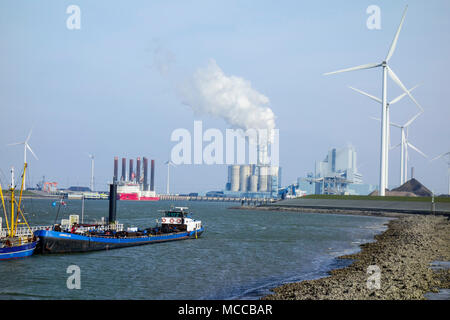 Westereems wind farm, Eemshaven, Netherlands Stock Photo