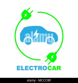 Electric car on charging station Stock Vector