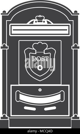 Mail Box Post Outline Icon Stock Vector