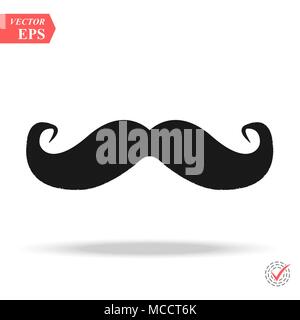 Mustaches vector icon. Italy mustache icon. Simple illustration of italy mustache vector icon for web eps Stock Vector