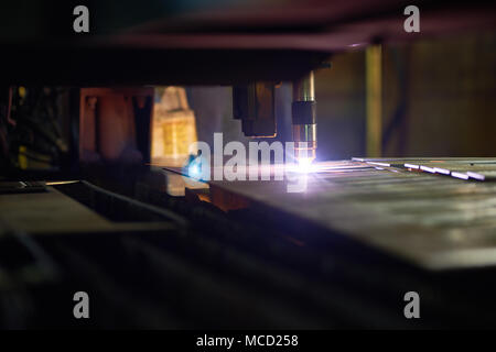 Working Process of Metal-Cutting Laser Stock Photo