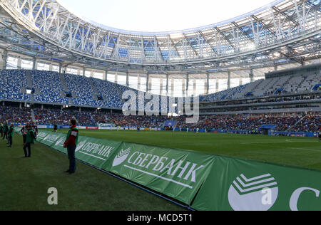 Nizhny Novgorod, Russia. 15th Apr, 2018. Opening day of the Nizhny Novgorod stadium for FIFA World Cup 2018. Credit: Aleksey Fokin/SOPA Images/ZUMA Wire/Alamy Live News Stock Photo