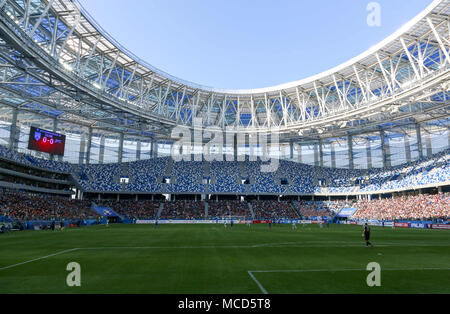 Nizhny Novgorod, Russia. 15th Apr, 2018. Opening day of the Nizhny Novgorod stadium for FIFA World Cup 2018. Credit: Aleksey Fokin/SOPA Images/ZUMA Wire/Alamy Live News Stock Photo