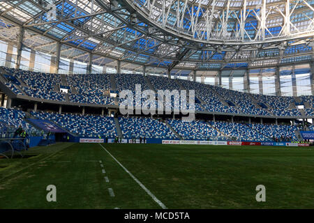 Nizhny Novgorod, Russia. 15th Apr, 2018. Opening of the Nizhny Novgorod stadium for FIFA World Cup 2018. Credit: Aleksey Fokin/SOPA Images/ZUMA Wire/Alamy Live News Stock Photo