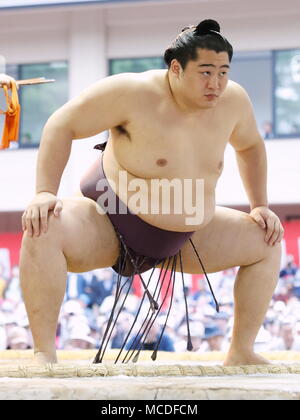 Tokyo Japan. 16th Apr, 2018. Endo, APRIL 16, 2018 - Sumo : Annual sumo tournament dedicated to the Yasukuni Shrine in Tokyo Japan. Credit: Sho Tamura/AFLO SPORT/Alamy Live News Stock Photo