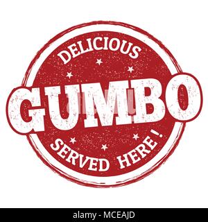 Delicious Gumbo sign or stamp on white background, vector illustration Stock Vector