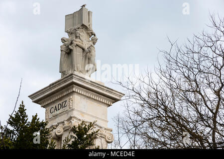 Cadiz, Spain. Monument to the Cadiz Cortes of 1810, first national assembly to claim sovereignty in Spain, and the 1812 constitution Stock Photo