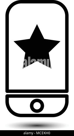 Mobile Phone With Favorite Mark On The Screen Stock Vector
