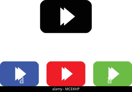 Forward button sign line vector icon. UI control Forward button. Next arrow icon. Right direction symbol. Stock Vector
