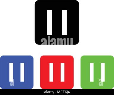Pause glyph icon. Vector illustration. multimedia icon Stock Vector