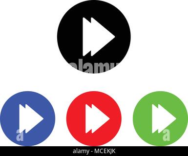 Forward button sign line vector icon. UI control Forward button. Next arrow icon. Right direction symbol. Stock Vector