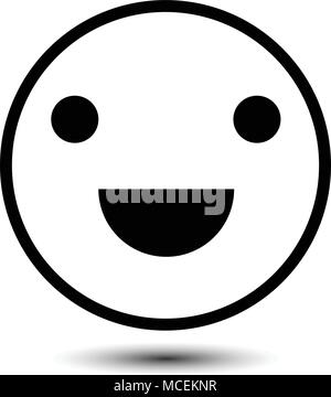 Happy smiley face emoticon line art icon for apps and websites Stock Vector