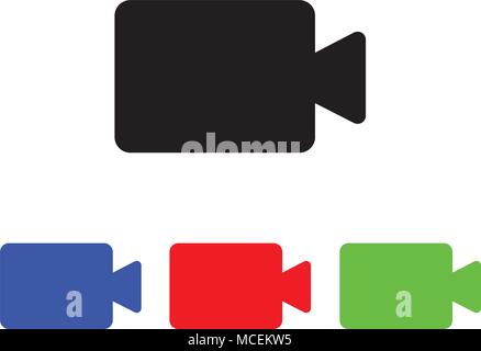 Camcorder icon. Multimedia icon. Glyph icons set Stock Vector