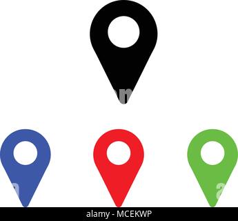 Black Round Geo Location Pin vector icon Stock Vector