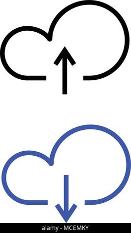 cloud line icon, outline and solid vector illustration Stock Vector