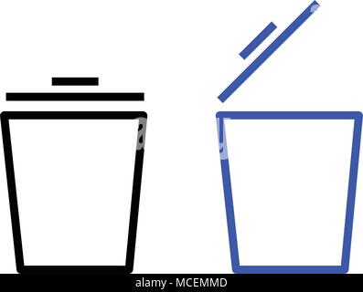 Bin icon set. vector illustration. web icon Stock Vector