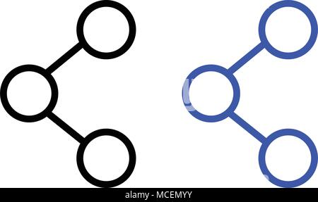 share link outline icon. vector illustration. Black and Blue color Stock Vector