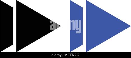 Next flat icon. vector illustration. Black and Blue color Stock Vector