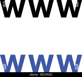 World Wide Web icon. vector illustration. Black and Blue color Stock Vector