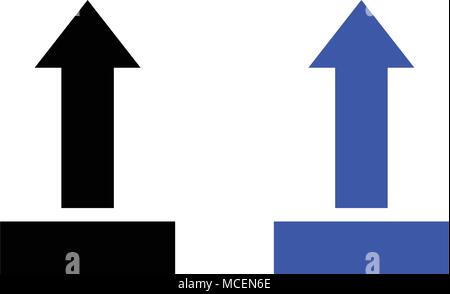 Upload flat icon. vector illustration. Black and Blue color Stock Vector