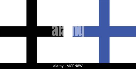 Plus flat icon. vector illustration. Black and Blue color Stock Vector