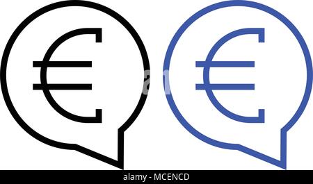 Money messages icon. vector illustration. Black and Blue color Stock Vector