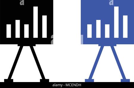 Growth graph icon. vector illustration. Black and Blue color Stock Vector