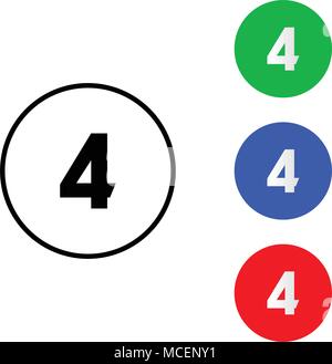 Digit four icon. vector illustration. flat and outline style Stock Vector