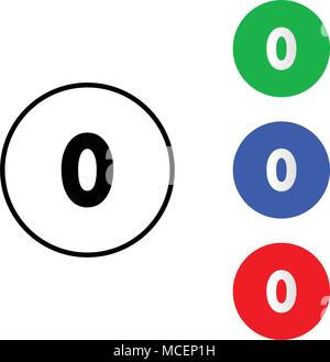 Number 0 sign icon. vector illustration. flat and outline style Stock Vector