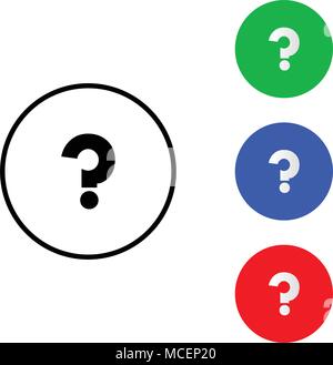 Question mark icon. Help symbol. FAQ flat sign on white background. Stock Vector